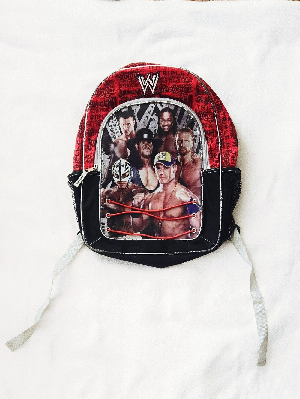WWE Red, Black & Gray Men's Backpack with Wrestler Graphics